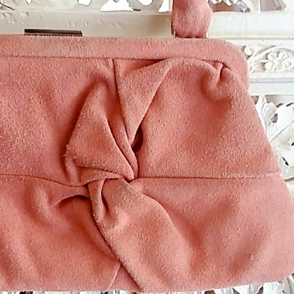 Pink leather clutch Purse With handle - Picture 2 of 14